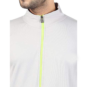 Survêtement léger à capuche pour homme, séchage rapide, gris uni, fermeture éclair intégrale, vêtements de sport décontractés avec poches latérales, idéal pour le printemps - Product Image 5