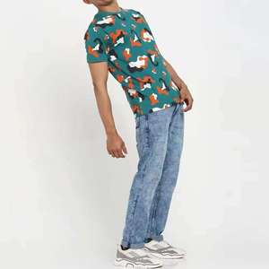เสื้อยืดแขนสั้นลายพรางผู้ชาย ผ้าฝ้าย 100% ระบายอากาศได้ดี ทรงปกติ คอกลม สไตล์ลำลอง สีเขียว ส้ม ดำ - Product Image 3