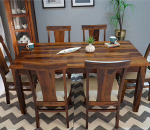 Ensemble de table à manger en bois pour cuisine indienne, très populaire, en bois de Sheesham ou en bois de rose, 6 places, provenant d'Inde - Product Image 3