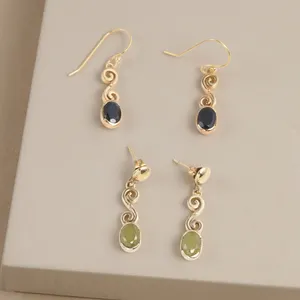 Natural <b>Black</b> <b>Onyx</b> Flower Dangle <b>Earrings</b> Gold Plated Bezel Set Vintage Style Handcrafted Gemstone Jewelry Gift Women - Product Image 3