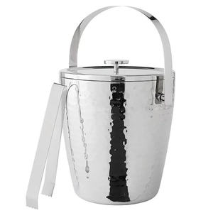 Cubo de Hielo Metálico Redondo de Gran Tamaño con Asa, Acabado en Cobre y Plata, Enfriador de Botellas de Cerveza y Champán - Product Image 5