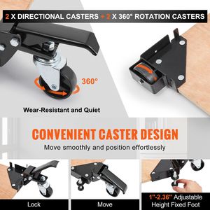 Infinity Heavy Duty universale Base Mobile Stand 12 \ "x12 \" regolabile 400 libbre capacità di peso ruote girevoli per la lavorazione del legno - Product Image 3