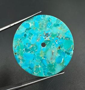 Esfera de Reloj de Turquesa Compuesta A K Gems GMC-1017W, 31.50 mm, Redonda, Pulida por un Lado, 0.6 mm - Product Image 1