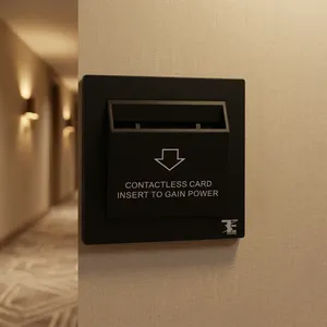 Interrupteur intelligent d'économie d'énergie noir pour hôtels, systèmes de contrôle électronique de l'énergie pour hôtels, complexes hôteliers et gîtes - Product Image 6