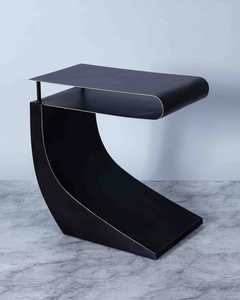 Aura Modern Contemporary Aluminum Side <b>Table</b> with Rectangular Top and Curved Base Durable & Eco-Friendly for Home Office Use - Product Image 5