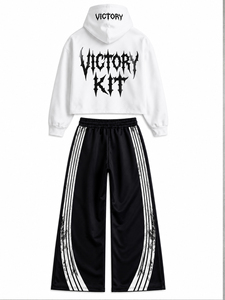 Conjunto Deportivo Unisex 2026, Sudadera Corta Oversize y Pantalones Anchos, Ropa Deportiva Casual - Product Image 4