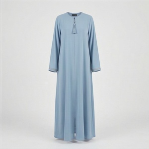 Abaya extragrande y modesta con cinturón, vestido holgado y arejado de longitud completa, ideal para viajes, oración o uso diario, de alta calidad. - Product Image 1