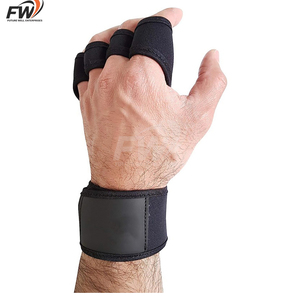 Guantes de cuero para levantamiento de pesas y gimnasia, protectores de palma, soporte de muñeca de alta resistencia - Product Image 2