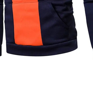 Sudadera para Hombre, Color Rosa Coral, Cierre de Cremallera, Corte Regular, Felpa de Algodón, Ecológica, Transpirable, Antiarrugas, con Bolsillo Canguro y Cordón Ajustable - Product Image 3