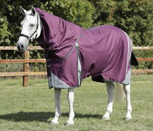 Couverture d'hiver imperméable de luxe pour cheval avec grande rabat de queue et 2 sangles de jambe, en tissu Oxford avec doublure polaire, pour usage extérieur - Product Image 5