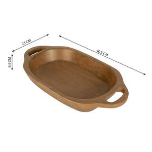 Plateau de service en bois laqué de qualité supérieure, design élégant, couleur naturelle, artisanal, prix bas pour restaurant - Product Image 2