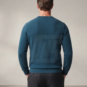 Pull décontracté pour homme en maille chaude, tissu doux, vêtement d'hiver décontracté, coupe confortable, poignets et ourlet côtelés - Product Image 4