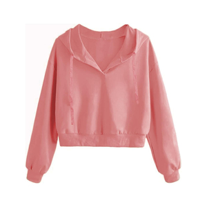 Sudaderas con Capucha Cortas Casuales de Alta Calidad Personalizadas para Mujer, 100% Algodón de Felpa - Product Image 1