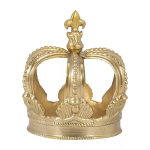 Sculpture Couronne Dorée 7x6,75 Pouces Faite à la Main Décoration Traditionnelle pour Présentation sur Table - Product Image 5