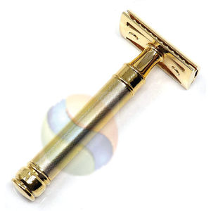 Maquinilla de Afeitar de Seguridad Ajustable de Acero Inoxidable para Hombre – Maquinilla de Afeitar de Una Sola Hoja con Acabado Dorado y Logotipo Personalizado - Product Image 6
