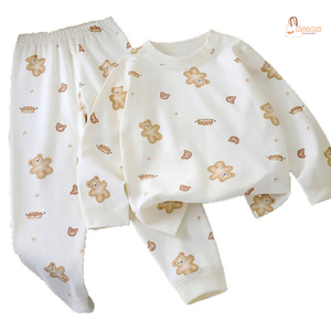 Ensemble pyjama en coton à manches longues pour filles, imprimé dessin animé, doux et confortable, vêtements de maison, deux pièces, pour le printemps - Product Image 6