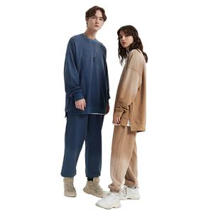 Ensemble de sweat à capuche et pantalon de survêtement pull-over surdimensionné 100% coton pour hommes sweatshirts de survêtement à col à capuche à motif solide - Product Image 3