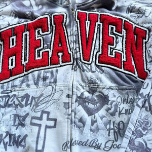 Conjunto de Sudadera y Pantalones Deportivos con Estampado Personalizado, Lavado Ácido y Efecto Desgastado, para Hombre, Estilo Urbano - Product Image 4