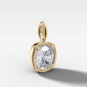 Colgante Minimalista de Moissanita con Forma de Gota de Agua Radiante Ovalada de 4 CT, Chapado en Oro sobre Plata de Ley 925, Bisel Negro, Personalizado para Fiestas - Product Image 6