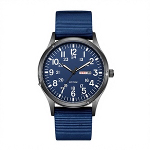 TPW Alloy case Men's Fashion Watch Nylon Quartz Night Light Woven Hands Dial Calendar Men's Watch - Product Image 1