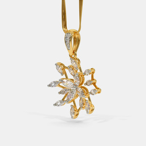 Collar con Colgante de Diamante Cultivado en Laboratorio con Diseño Floral de Estrella en Oro Amarillo - Product Image 6