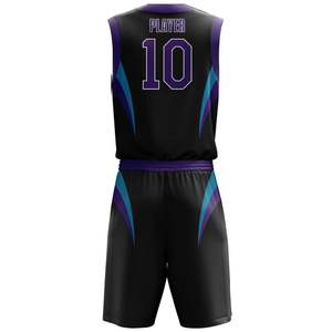Maillots de basket-ball pour hommes fabriqués au Pakistan, parmi les plus vendus, design personnalisé, impression par sublimation, sans manches, avec short. - Product Image 5