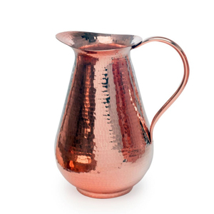 Jarra de agua de cobre martillado de estilo vintage, moderna y duradera, para bebidas y fiestas, jarra de cobre puro en oferta. - Product Image 1