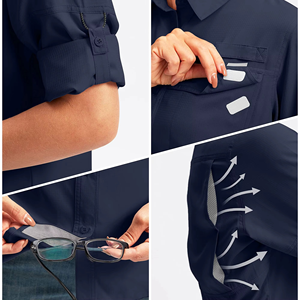 Camisa de Pesca de Manga Larga para Hombre, de Alta Calidad, OEM/ODM, Antibacteriana, UPF 50, Tejido Transpirable, Protección Solar, Casual, con Botones - Product Image 2