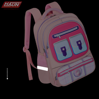 Sac à dos unisexe en polyester pour école primaire HAUN, imperméable, haute qualité, motif lettres, modèle mignon, option d'emballage personnalisé