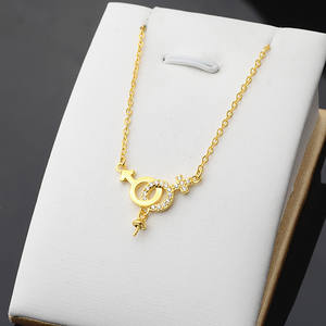 ชุดเครื่องประดับเงินแท้ S925 สำหรับทำเอง ประดับมุก พร้อมจี้รูปกุญแจ สัญลักษณ์ชายหญิง สร้อยคอพร้อมสาย 433 - Product Image 2