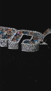 จี้เพชรโมอิสซาไนต์ชุบทองคำขาว 18K บนเงินสเตอร์ลิง พร้อมอักษรย่อ สไตล์ฮิปฮอป แร็ปเปอร์ ดีไซน์หรูหรา สำหรับงานปาร์ตี้ - Product Image 2