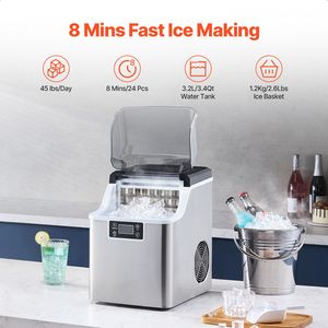 Macchina per il ghiaccio da banco a 24 cubetti, 45 libbre in 24 ore, autopulente, portatile, con paletta e cestello - Product Image 2