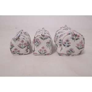Bolsa de Maquillaje con Estampado Floral de Algodón, Bolsa de Cosméticos para Mujer, Bolsa de Aseo con Cierre, Organizador de Viaje, Regalo para Ella - Product Image 2