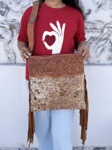 Nuevo Bolso de Hombro de Cuero con Flecos Hecho a Mano 2026, de Piel con Pelo, Diseño Único, Estilo Bohemio para Mujer - Product Image 5