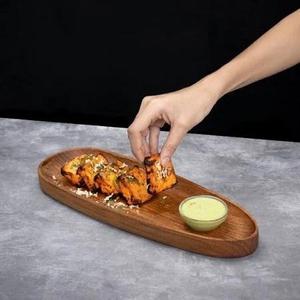Assiette de service en bois faite à la main, forme irrégulière, design chinois traditionnel, plat en bois massif poli pour les fêtes, style unique - Product Image 2