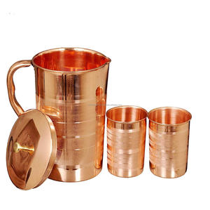 India Manufacturer <b>Copper</b> <b>Jug</b> with Drink Ware <b>Copper</b> Water <b>Jug</b> and 2 Glass Piece and Natural Craft at Cheap Price - Product Image 4