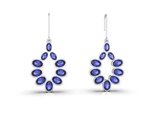 Boucles d'oreilles en Tanzanite, argent sterling 925, plaqué or 14 carats, bijoux fins de luxe, cadeau élégant pour femmes - Product Image 3