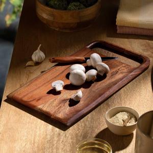 Planche à découper élégante en bois, épaisse, durable, finition lisse, poignée intégrée, parfaite pour couper, servir, usage quotidien en cuisine - Product Image 2