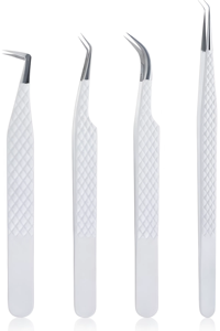 Pinzas con Recubrimiento de Plasma Duraderas para Extensiones de Pestañas y Reparación Electrónica, Anticorrosión, Antiestáticas, Herramientas de Belleza Multiusos - Product Image 1