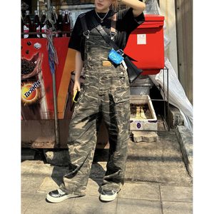 2025 femmes Baggy bavoir sangle réglable camouflage imprimé Denim combinaison été jambe large Camouflage pantalon barboteuse - Product Image 5