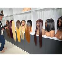 Extensions de cheveux vierges vietnamiennes lisses et soyeuses, double trame, mèches brunes et blondes pré-colorées, vente en gros