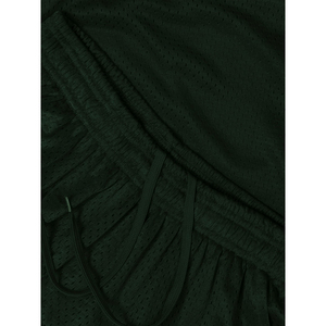 Pantalones Cortos Deportivos de Malla Verde Oscuro para Hombre, Cintura Elástica, Transpirables, Casuales, Tipo Bermuda, de Poliéster - Product Image 3