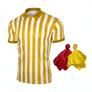 Camiseta de Árbitro de Fútbol Unisex, Negra y Blanca, Estampada, Manga Corta, Cuello con Cremallera, Transpirable, Poliéster, Tallas Grandes, para Adultos, Todas las Temporadas - Product Image 3