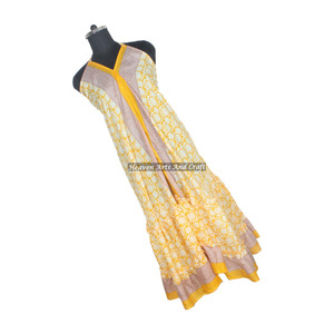 Nuevo Vestido Bohemio Vintage de Seda con Volantes para Mujer, Vestido Moderno Elegante de Seda Estilo Saree, Vestido de Noche sin Mangas para Damas - Product Image 3