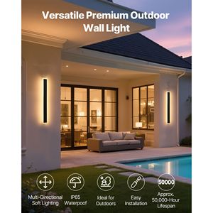 "2 Pack 23.6" Outdoor Modern <b>Wall</b> <b>Sconce</b> <b>Light</b> Fixtures 2700K/6000K IP65 Waterproof 220V" - Product Image 2