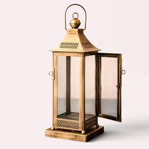 Farol de Metal con Base de Vidrio para Exteriores, Estilo Europeo, Decoración de Jardín, Modelo de Portavelas, Adornos de Hierro, Faroles de Viento - Product Image 2