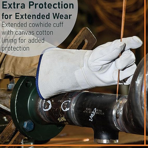 Guantes de Soldadura de Cuero Vacuno de Grano Entero Resistentes al Fuego y al Calor, con Puño Largo, para Uso Industrial y General - Product Image 5