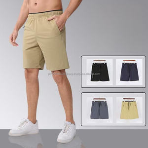 Pantalones cortos de cintura elástica para hombre, pantalones cortos informales de media longitud con bolsillo con cremallera invisible para hombre, pantalones cortos deportivos de nailon Spandex de buena calidad - Product Image 6