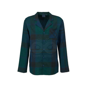 Ensemble pyjama en coton à manches longues pour hommes, vêtements de nuit à boutons sur le devant avec pantalon à taille élastique pour toutes les saisons - Product Image 3