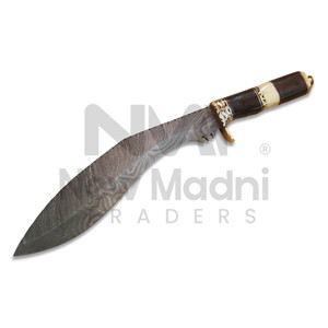 Couteau artisanal sur mesure, grand couteau de chasse, camping et bushcraft en acier Damas, à vendre à bas prix - Product Image 1